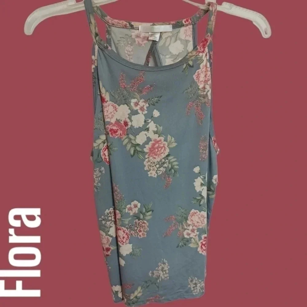 Flora tank top  confortable size M gray and pink